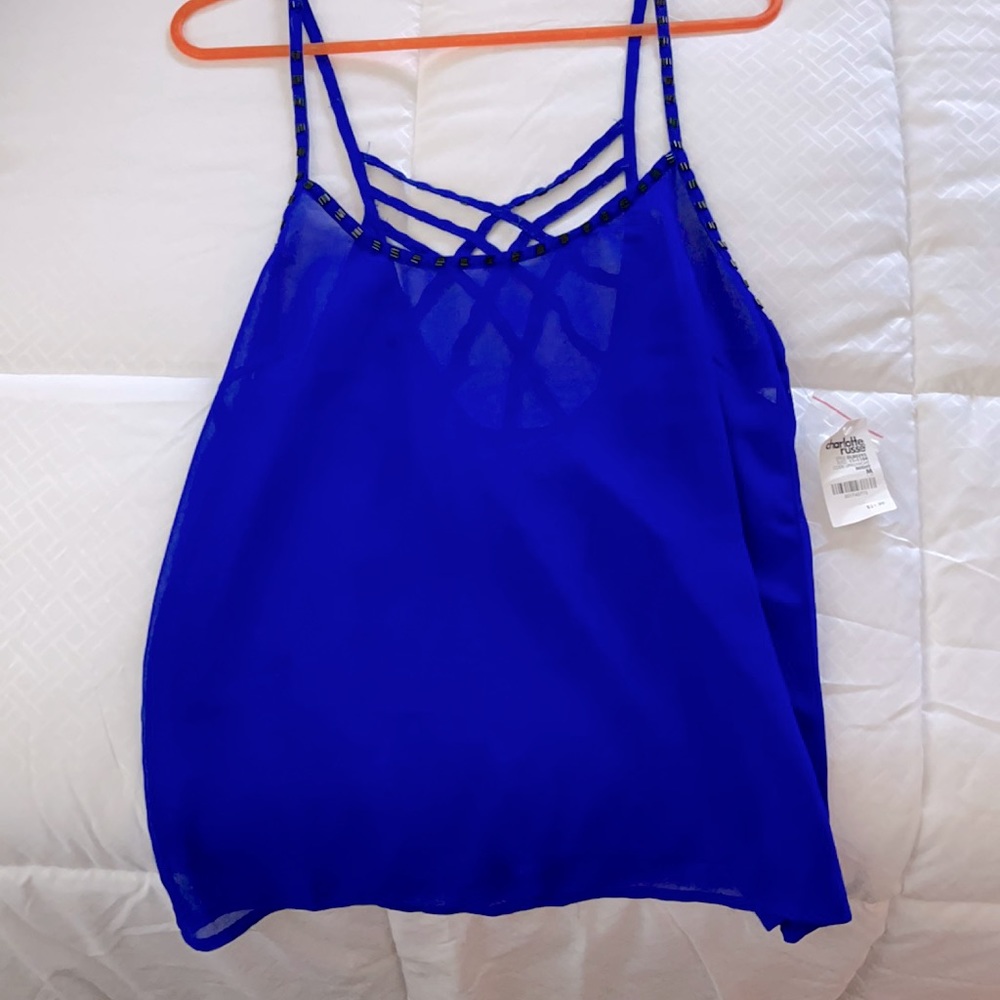 Beautiful royal blue tank top new with tags